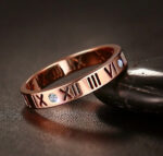 Stainless Steel CZ Roman Numeral Ring - Image 3