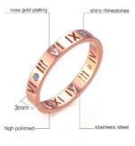 Stainless Steel CZ Roman Numeral Ring - Image 2
