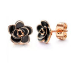 Rose Gold Flower Stud Earrings