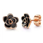Rose Gold Flower Stud Earrings