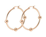 Gold Hoop Ball Earrings - Image 3