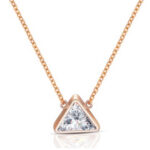 Stainless Steel Rose Gold Triangle Necklace Custom Jewelry
