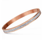 Stainless Steel Rose Gold Rhinestone Bracelet
