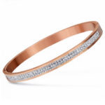 Stainless Steel Rose Gold Rhinestone Bracelet