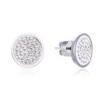 Stainless Steel Silver Rhinestone Earrings