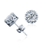 Silver Crown Stud Earrings