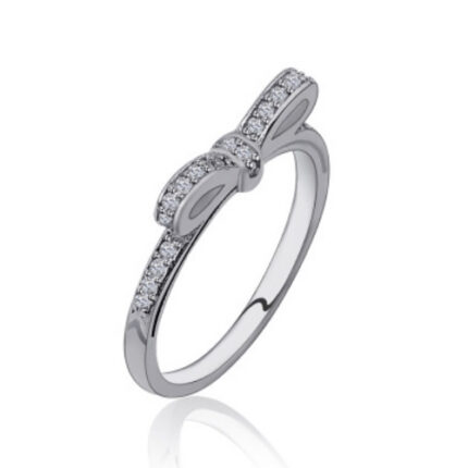 Silver Cubic Zirconia Bow Ring