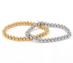 Gold Beaded Elastic Bracelet - Image 3