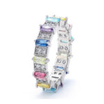 Colourful Rainbow Ring Silver