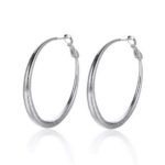 Silver Sparkly Hoop Earrings