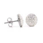 Silver Rhinestone Stud Earrings