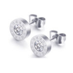 Stainless Steel Roman Numerals Stud Earrings