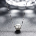 Single Pearl Floating Necklace - Image 2