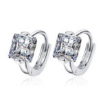 Square Stud Hoop Earrings