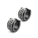 Stainless Steel Black/Silver Earrings - Image 2