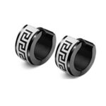 Stainless Steel Black/Silver Earrings