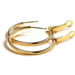 Stainless Steel Gold Hoop Earrings - Image 2