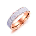 Stainless Steel Multi-layer White Rectangular Rose Gold Ring
