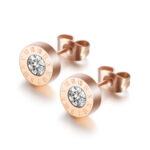 Stainless Steel Roman Numerals Stud Earrings