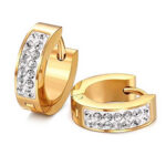 Stainless Steel Gold Hoop Earrings - Image 2