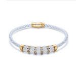 Stainless Steel White Leather Bracelet