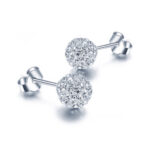 .925 Sterling Silver Shamballa Stud Earrings