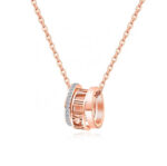 Three Charm Ring Necklace