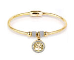 Stainless Steel Tree of Life Gold Bracelet - Image 3