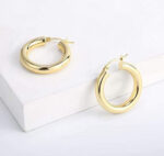 Hollow Tube Hoop Earrings - Image 2