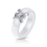 White Porcelain CZ Ring