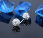 .925 Sterling Silver Shamballa Stud Earrings - Image 2