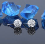 .925 Sterling Silver Shamballa Stud Earrings - Image 3