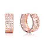 Wide Hoop Earrings Rose Gold
